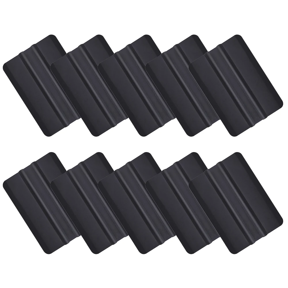 10Pcs Black Carbon Fiber Film Squeegee Scraper for Vinyl Packaging Car Window Wallpaper Signs Sticker Bubble Removal Tool