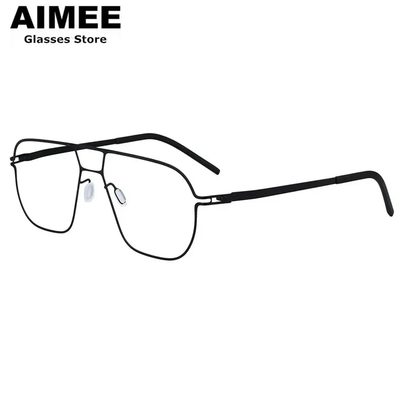 Germany Brand Oversize Eyeglasses Men Pilot Double-Beam Ultralight Glasses Frame No Fade Women Blue Light Spectacles Frames Hugo