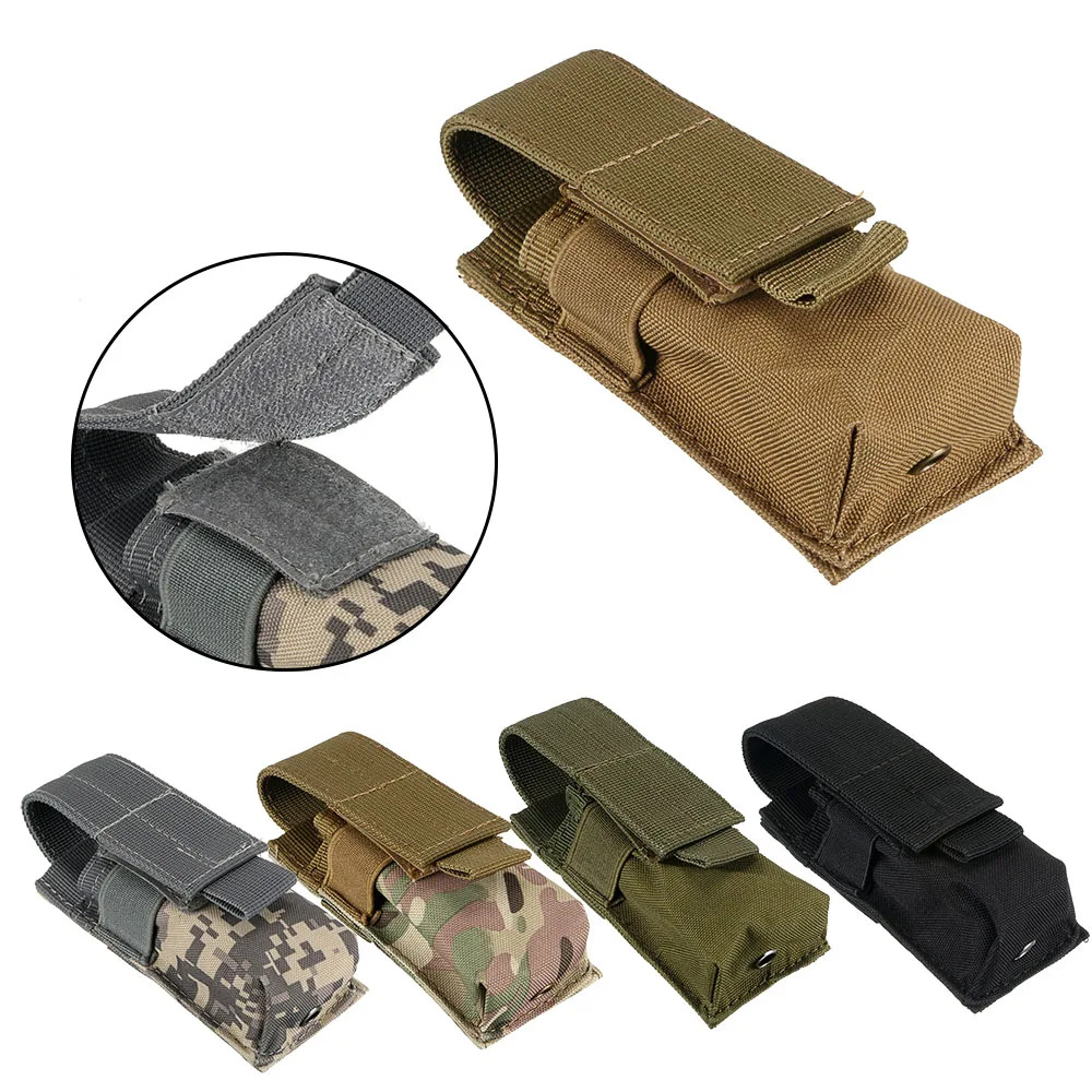 

Double 9mm pistol magazine bag Molle Mag Holster flashlight holder bag accessory bag hunting accessories