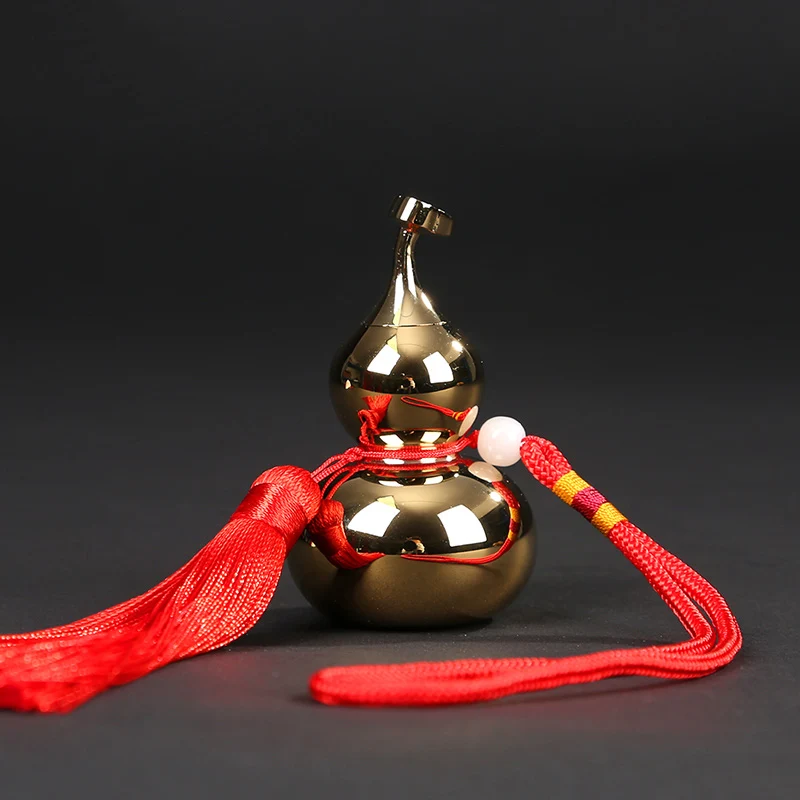 TOP GOOD gift- -efficacious fortune Mascot Money Drawing Gilding copper RUYI cucurbit gourd statue-FENG SHUI lucky Pocket mascot