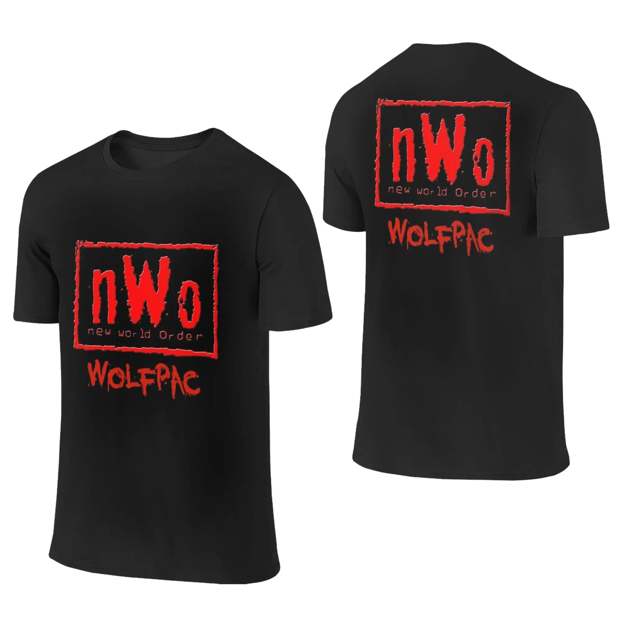 100% Cotton NWO New World Order Wrestling T-Shirt Men's Double Sided T Shirt Men O-Neck Summer Shirts Tops Oversized