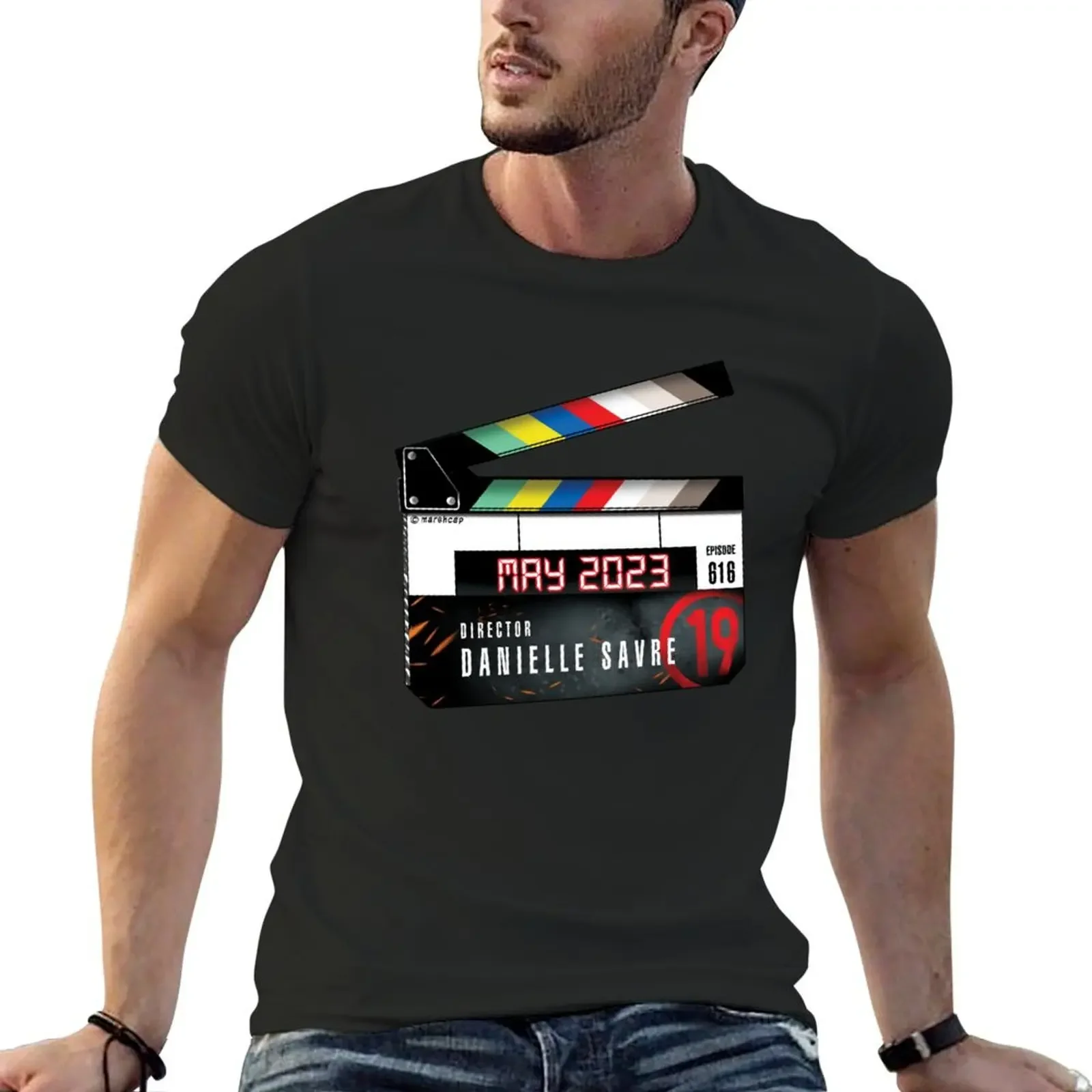 Director Savre Clapperboard T-Shirt graphics customs design your own anime tshirt black t-shirts for men