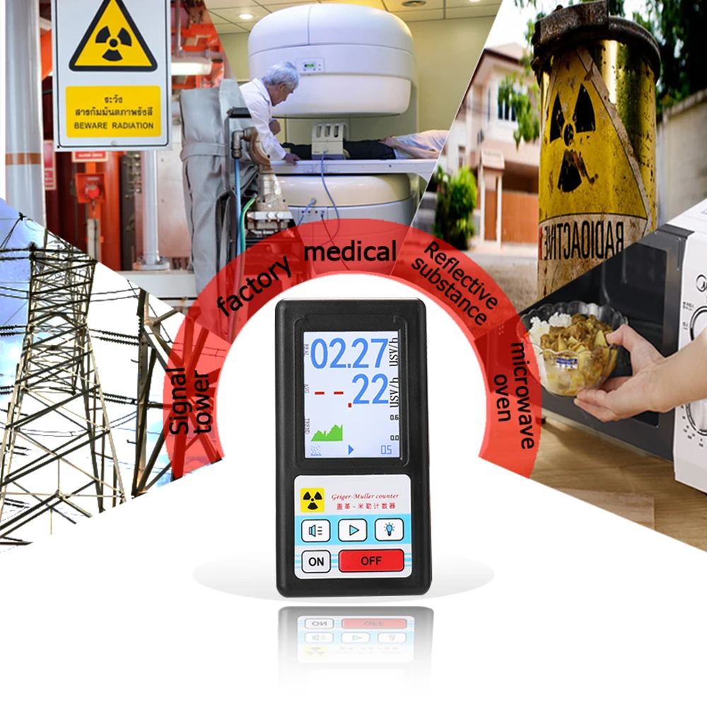 Marmor-Strahlungsdetektor, BR-6 Geigerzähler Persönliches Dosimeter, LCD Röntgen Beta Gamma Radioaktivitätsmessgerät – Detail 3