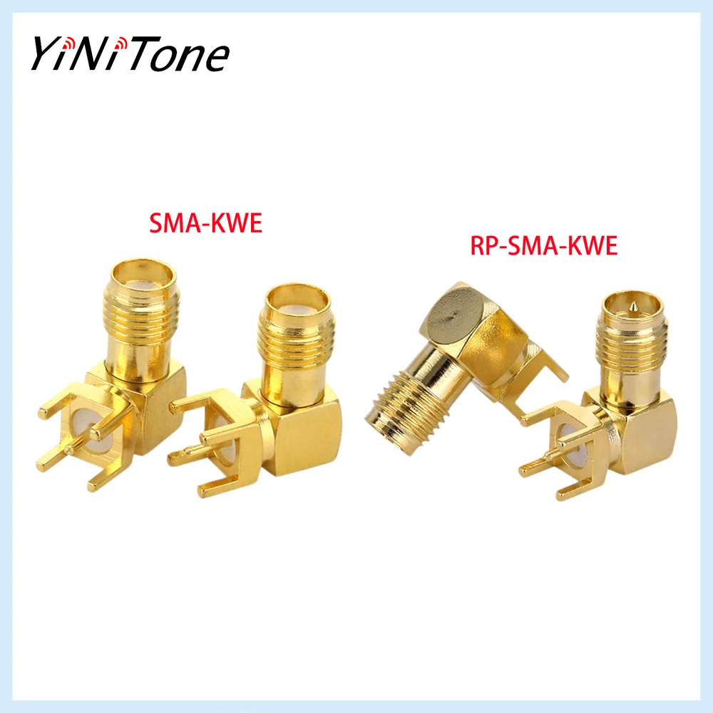

2pcs Horizontal SMA Female Bulkhead Connector (SMA-KWE), 90° Low-Loss 6GHz, IP67 Waterproof for Harsh Environments