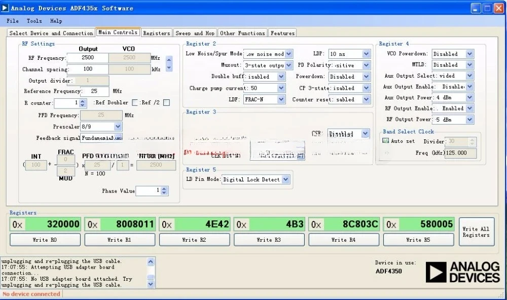 ADF4350 module ADF4351 NEW board 35M-4.4G RF signal source support the official software