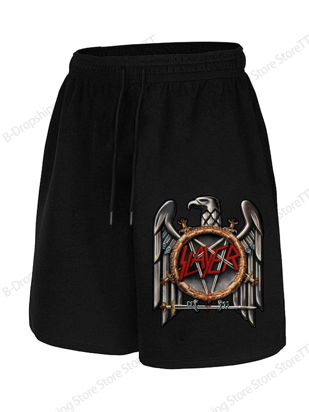 Rock Slayer Band Swimming Board Shorts Beach Short 3D Printed Street Hip Hop Men Women Short Pants Breathable Daily Shorts Trunk