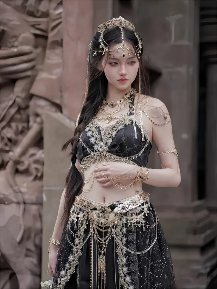 서부 지역 이국적인 무용 의상 여행 사진 고대 의상 및 한복