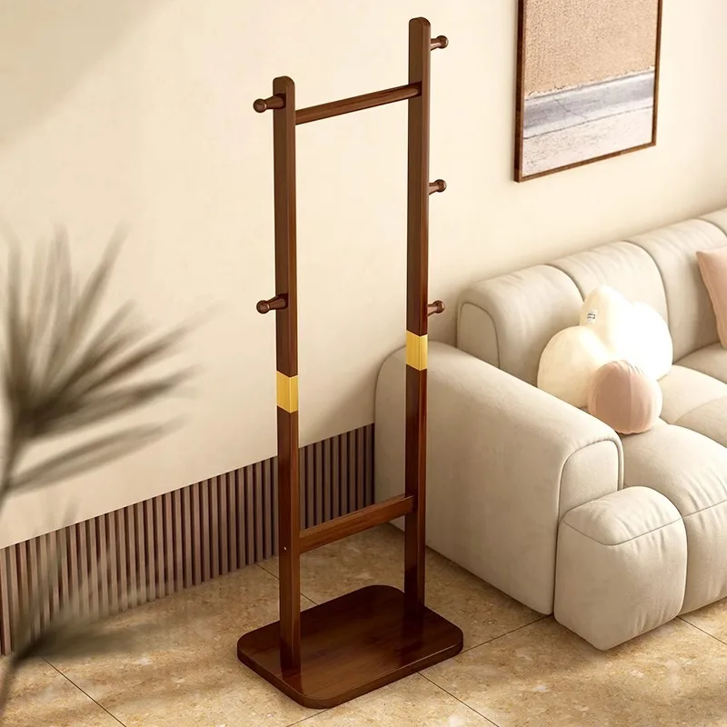 

Bamboo Clothes Rack Heavy-Duty Clothes Hanger Space-Saving Coat Bag Hat Organizer Bedroom Storage Rack