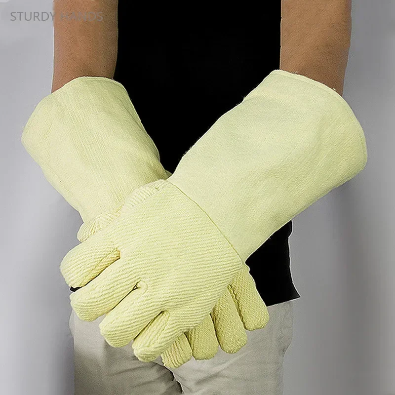 1pair High Temperature Gloves 1000 °industrial Oven Gloves Fireproof, Thickened Thermal Insulation Protective Work