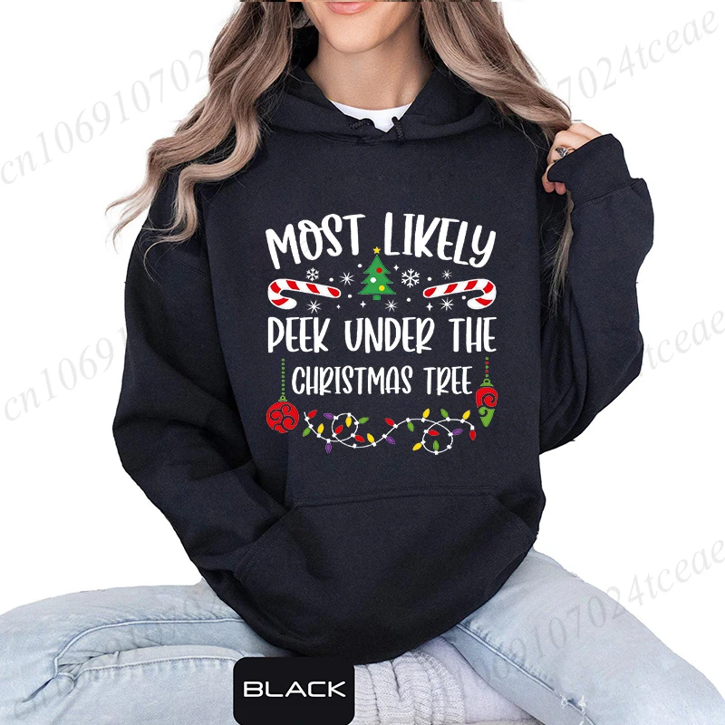 여성용 후드티는 크리스마스 프린트 패션 스웨트셔츠가 가장 확률이 높습니다. 캐주얼한 가족 매칭 스트리트웨어 친구 매칭 후드티