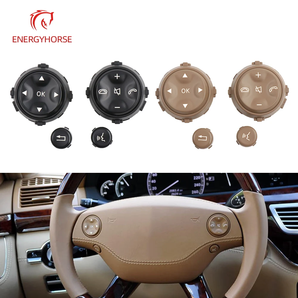 Car Steering Wheel Cruise Volume Control Switch Button Cover Lid For Mercedes Benz W221 W216 S CL Class