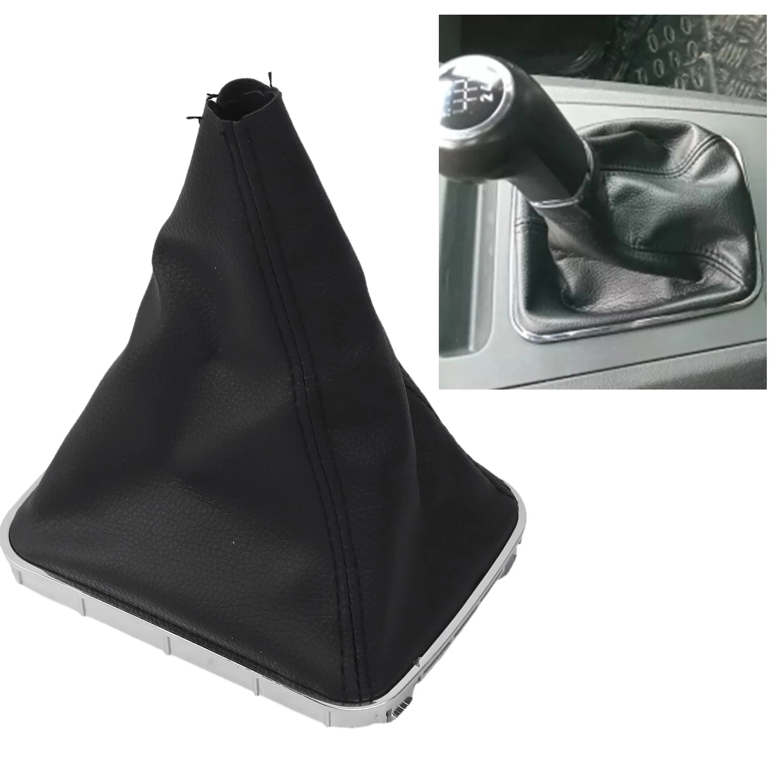 

Upgrade Gear Shift Dust Cover Black Leather Comfortable Grip Improved Driving Experience Stylish Appearance ABS Plastic Material