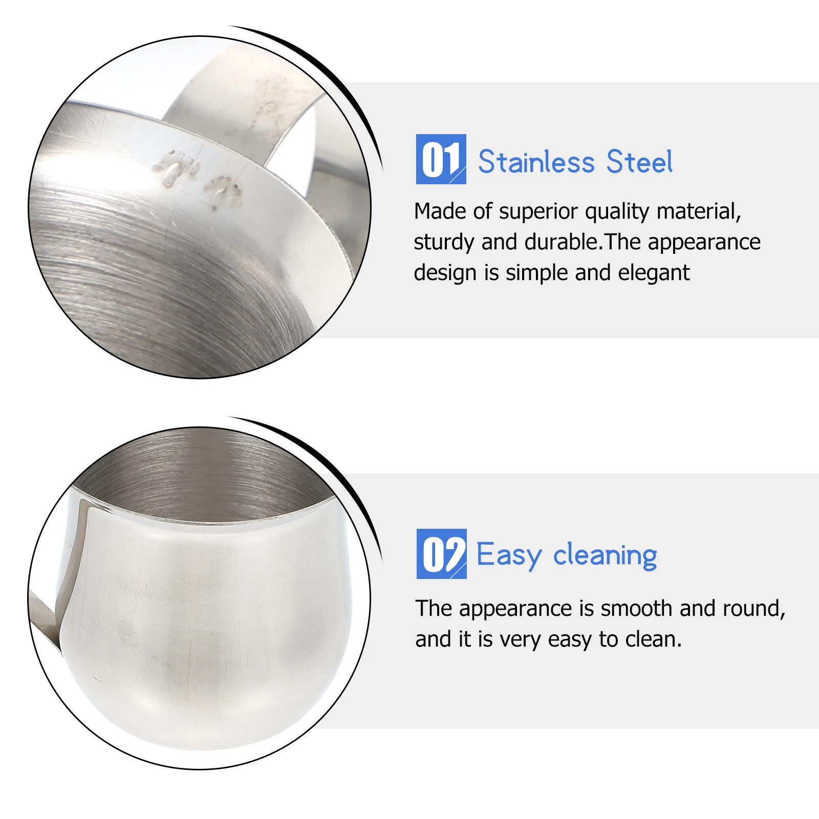 

6 Pcs Reusable Small Milk Cup Coffee Cups Practical Stainless Steel with Cover Silver