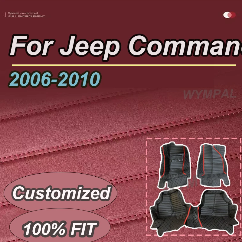 

LUXURY Car Floor Mats For Jeep Commander XK 2006~2010 7 Seat Rug Carpet Anti Dirty Pads Leather Mat Parts Car Accessories 2007