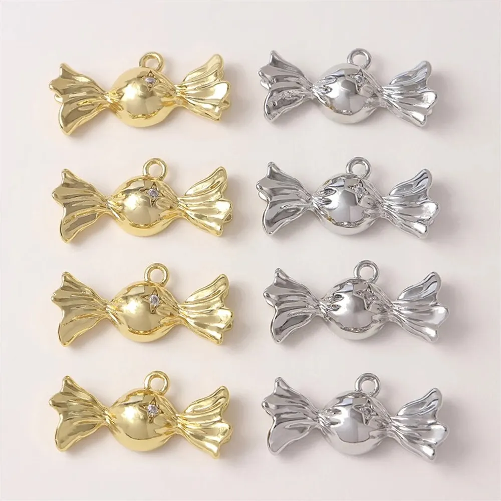 

18K Gold-plated Zircon Candy Pendant Diy Earrings Necklace Bracelet Pendant