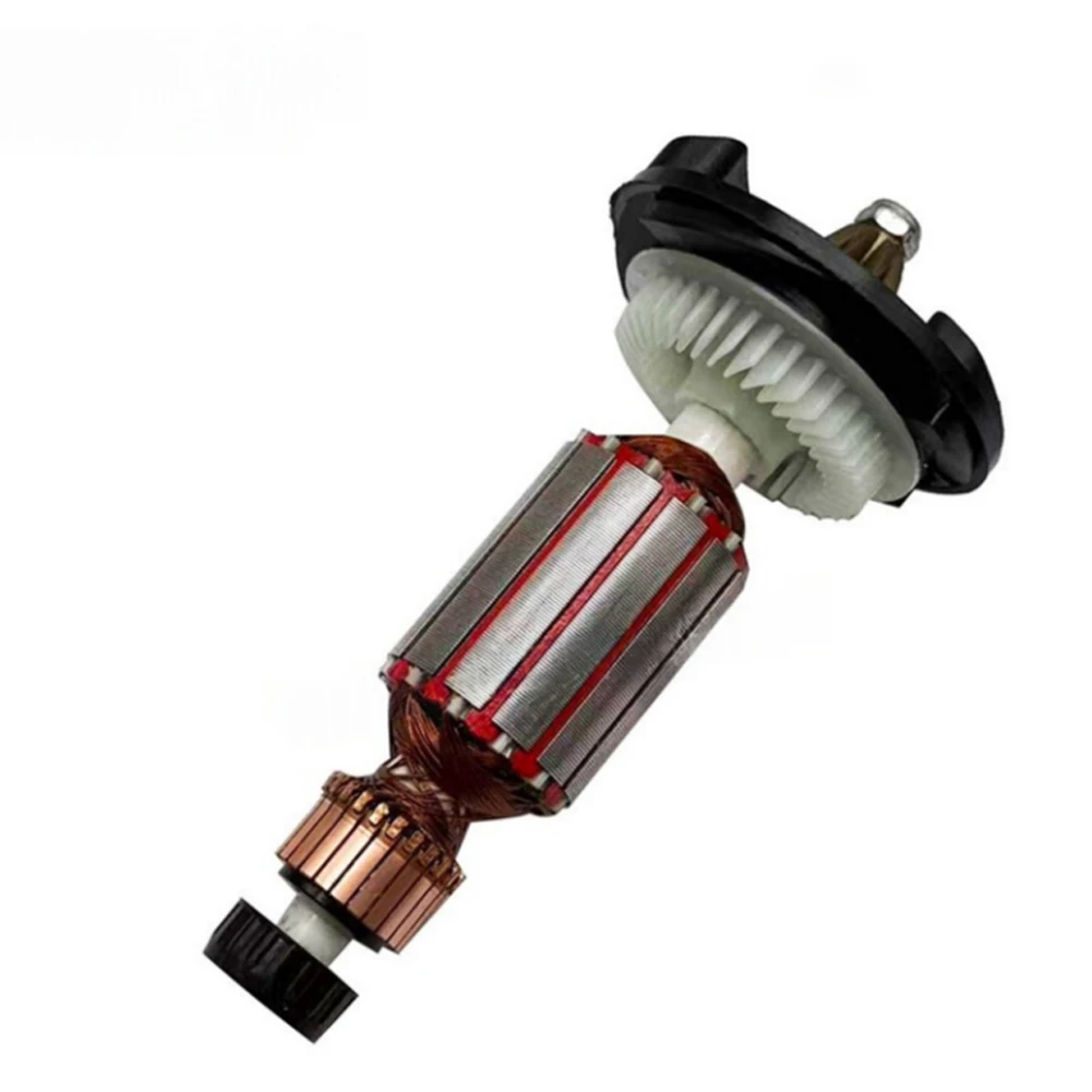 Straight Teeth Copper Rotor And Carbon Brush Set For 6 100 Angle Grinder Motor Repair Replacement Accessory