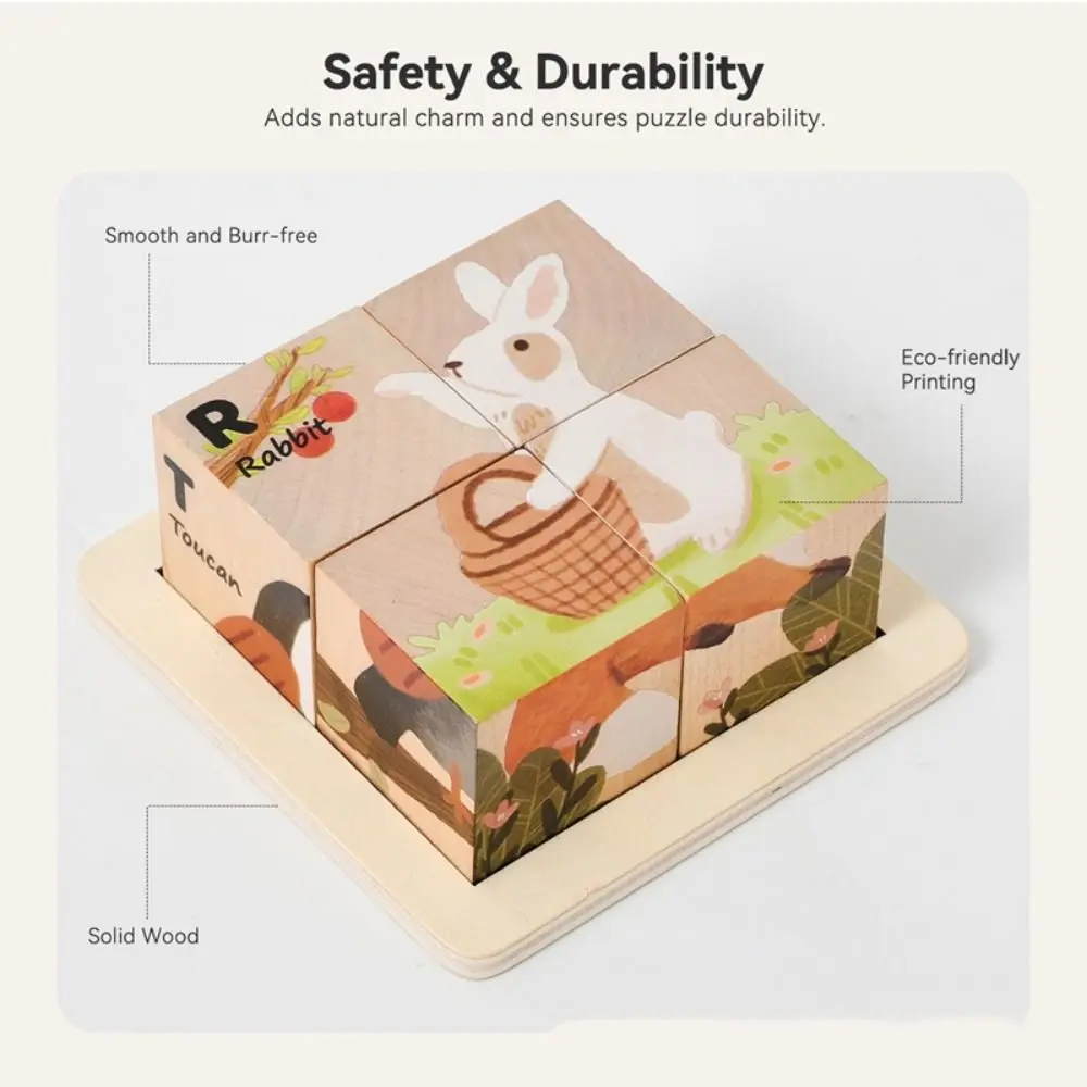 Holz Tier Schiebepuzzle Gehirntraining Logikspiel Passendes Memory-Spiel Sudoku Bewegliches Puzzle Montessori Pädagogisch