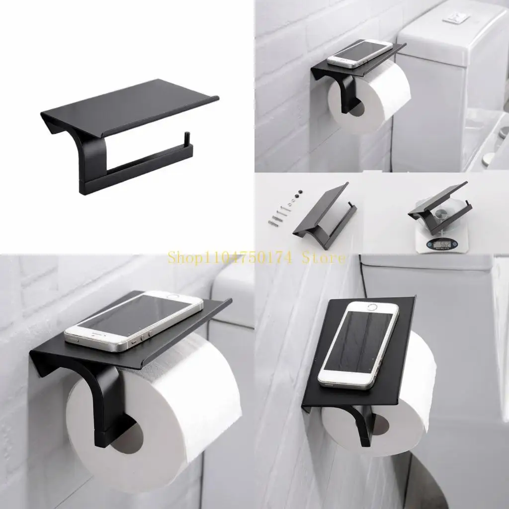 Stainless Steel Toilet Paper Dispenser Wall-mounted Tissue Roll Holder with Tray Top Sale