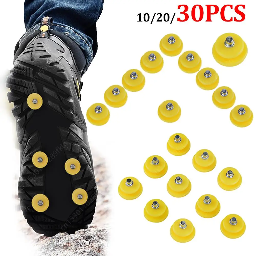 10-30PCS Outdoor Teeth Nail Climbing Ice Snow Crampons Spike Winter Anti-slip Shoe Cover for Climbing Fishing Travel Kit