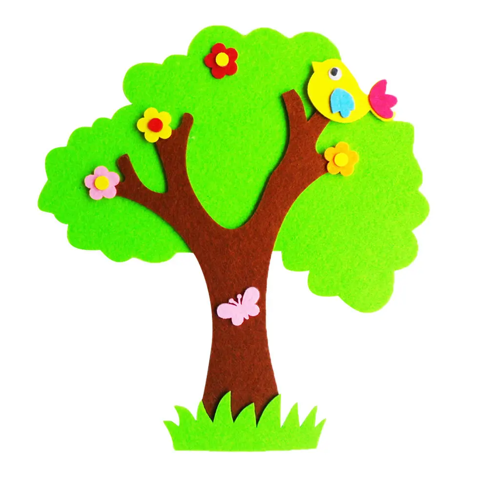 Felt Wall Stickers Decorative Room Nursery Non toxic Environment friendly Cartoon DIY Home Kindergarten