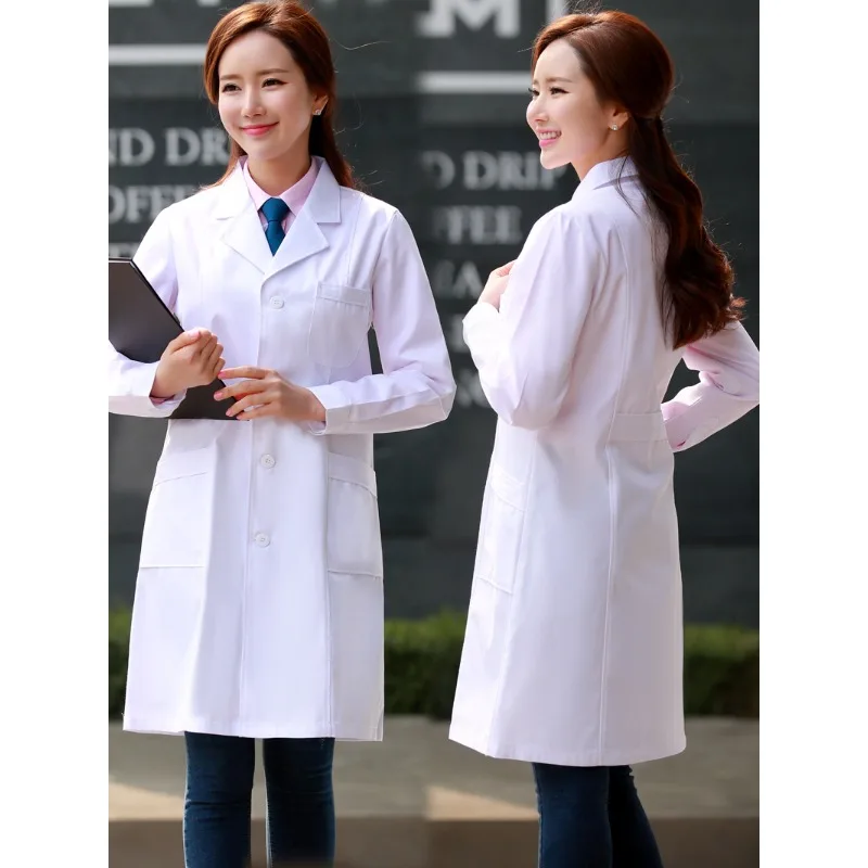 

Белое пальто, одежда для врачей, женская одежда с длинными рукавами и короткими рукавами, одежда для больничной медсестры, рабочая одежда, стоматологическая оральная аптека