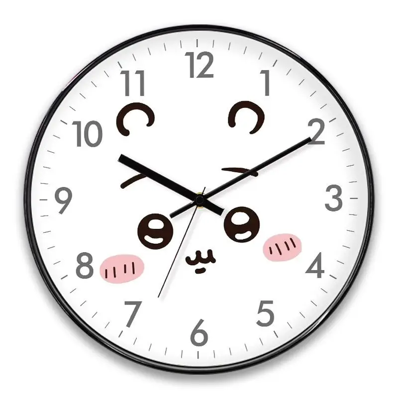 Anime Cartoon Kawaii Chiikawa Clock Hanging Type Quartz Round Single Sided Living Room Household Use Creativity Fashion Mute New