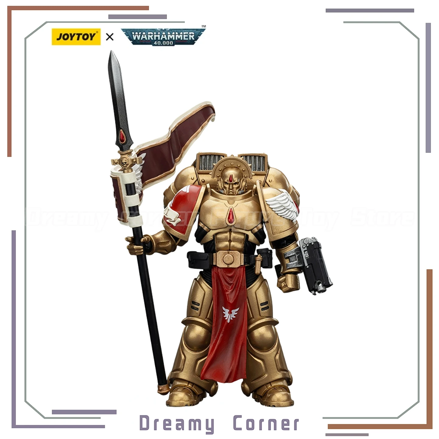 

【In Stock】JOYTOY Warhammer 40K Blood Angels Sanguinary Guard 3 with Angelus Boltgun and Encarmine Spear 1/18 Action Figure