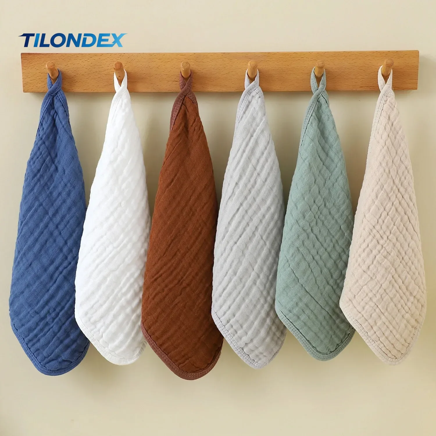 TILONDEX 30×30cm Cotton Gauze Face Cloths, Soft Muslin Cleaning Towels with Hanging Loop  Toalla Manos Hankerchief