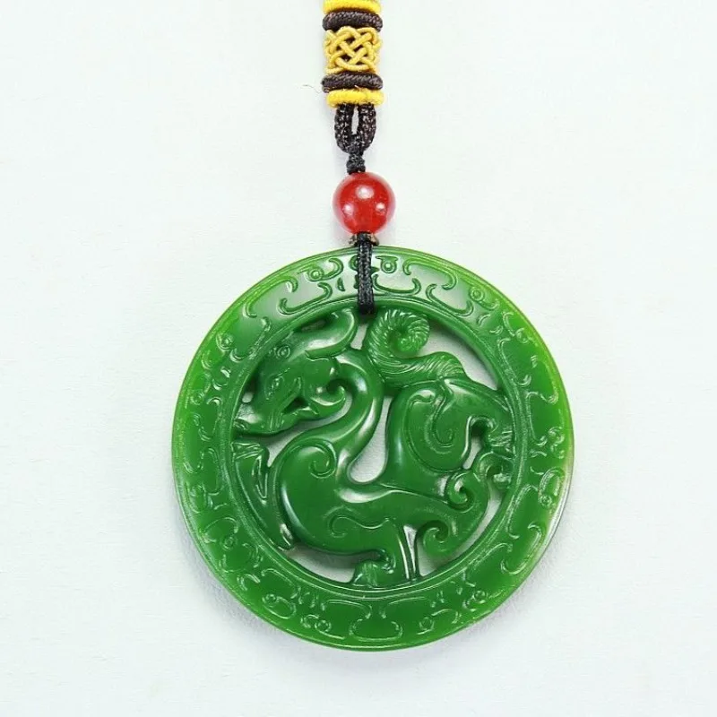 Jasper Spinach Green Hollow Antique Dragon Pendant for Men and Women In The World Wild Dragon Pendant.