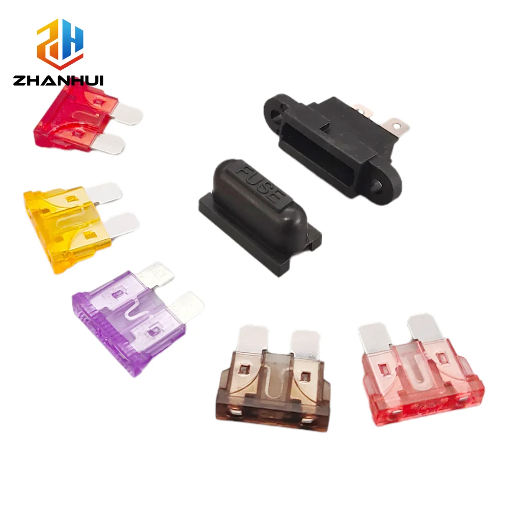 5Sets 32V 30A Standard Blade Fuse Holder Box with Cover Middle Fuse for Car Boat Truck Automotive Electrical Systems
