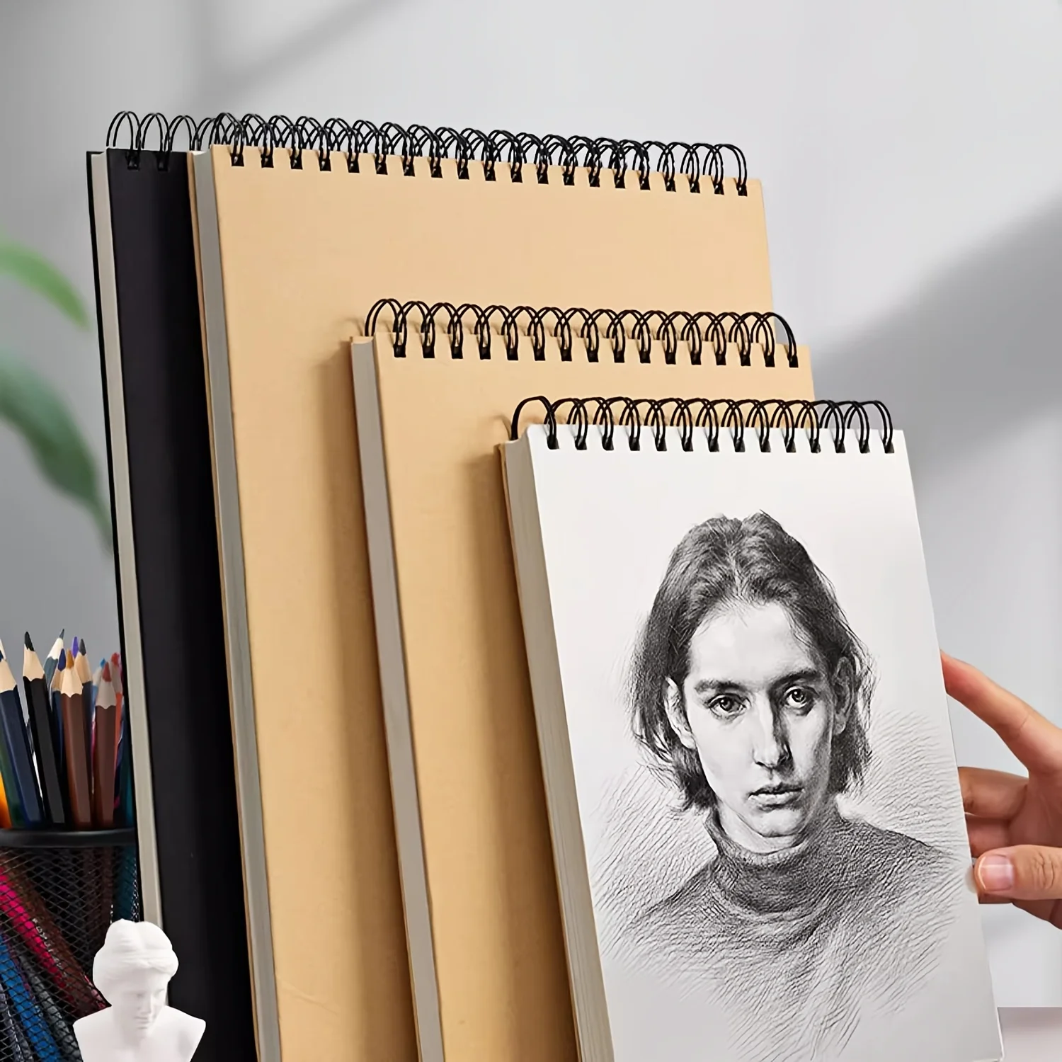 Carnet de croquis spirale de haute qualité pour artistes noirs, papier épais et résistant, idéal pour le dessin et le croquis