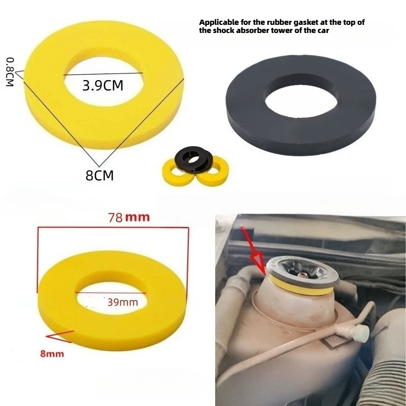 2X  Pad For VW AUDI SKODA Front Strut Tower Mount Gap Fix Suspension Shock-Absorbing Rubber Bearing Washer Over Bumps