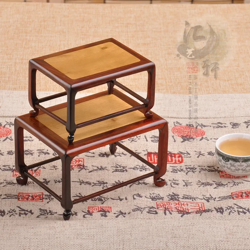 Red Wood Bonsai Disply Pedestal, Vase Artical Statue Luxury Collection Base, Classical Design