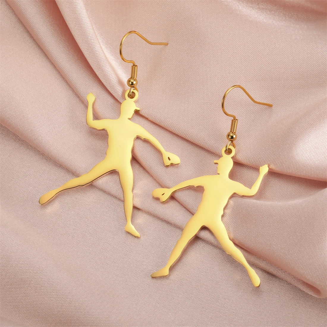 Eueavan Baseball-Pitcher Sport-Ohrringe Edelstahl Mode Baseball-Spieler Tropfen-Ohrringe für Frauen Schmuck Geschenk Großhandel – Detail 6