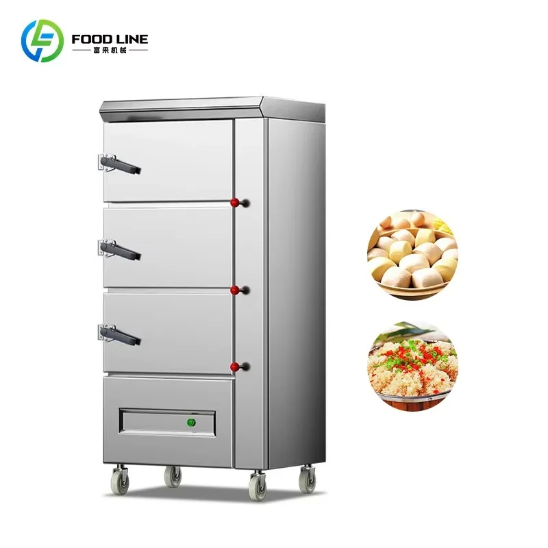 Commercial Steamer with Auto Shut-Off, Easy-Read Control Panel and Food-Safe Construction, Ideal for Dim Sum