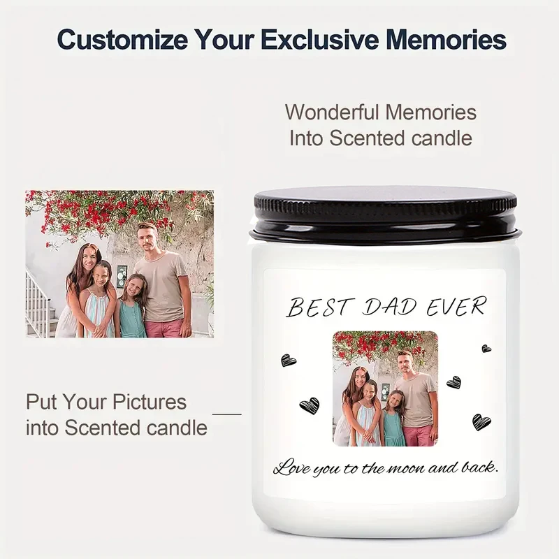 

7oz（200g） Personalized candles for customizing photos and information - the best Father's Day gift ever, birthday candles
