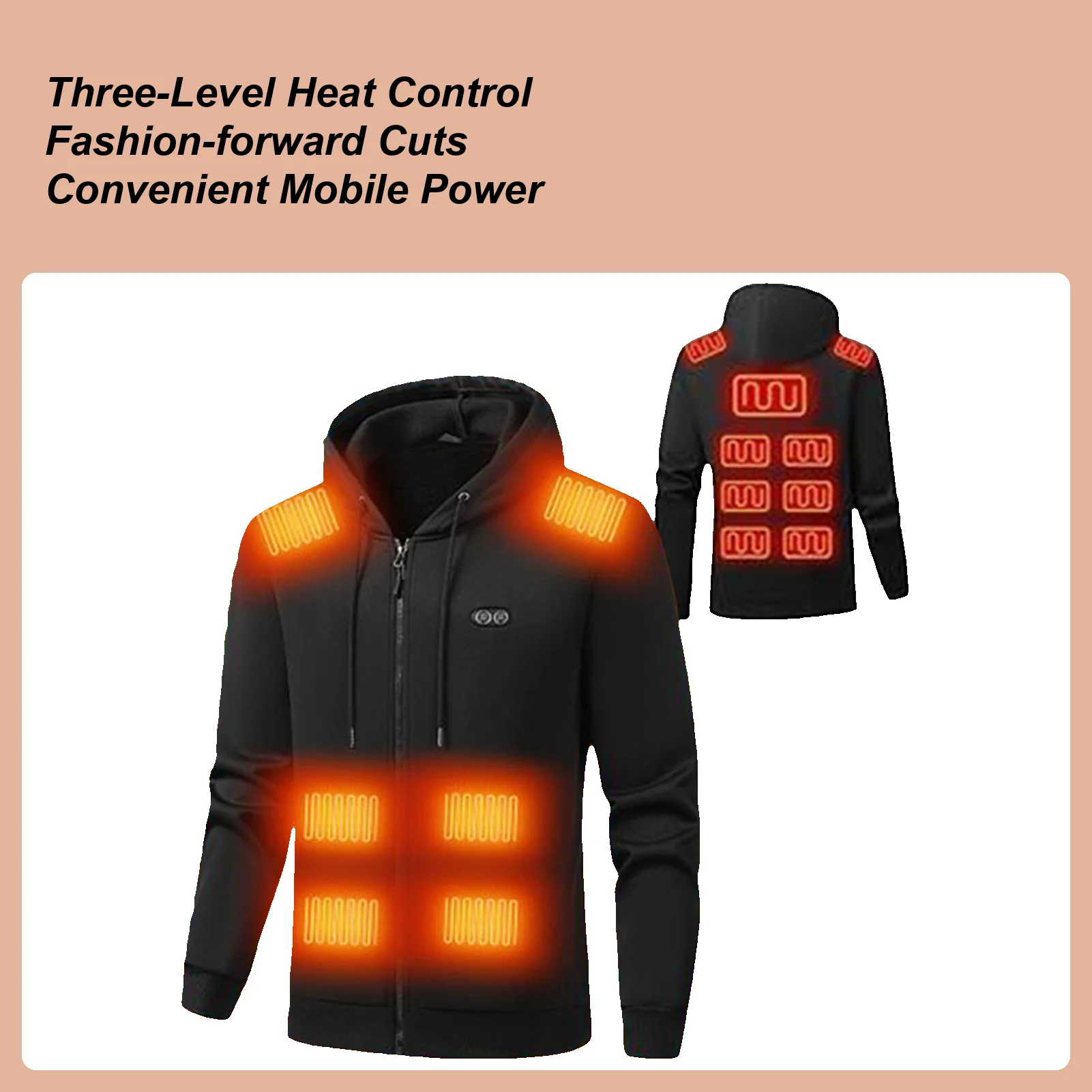 

Heated Sweatshirt 3 Settings 17 Heating Zones Warm Hoodie Outdoor Warm Sweatshirt For Winter Camping Office Work Travel Hiking