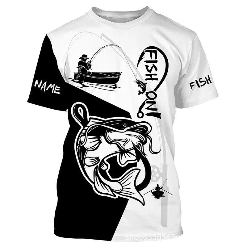 Fashion Go Fishing Graphic T Shirt for Men Outdoor Breathable Short Sleeve T-shirt 3D Printed Tops Trend Street Men's Clothing