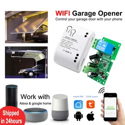 Tuya Smart Life Uygulaması, WIFI Garaj Kapısı Açıcı Kontrol Cihazı, Zamanlayıcı, Kapı Açma/Kapama Monitörü, Alexa/Google Assistant ile Ses Kontrolü