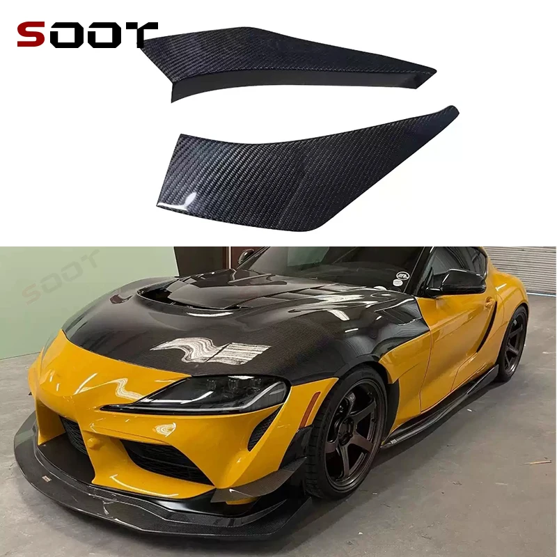 

For Toyota Supra A90 A91 MK5 2019+ carbon fiber bumper side air blade spoiler trim lip fin splitter Auto Parts