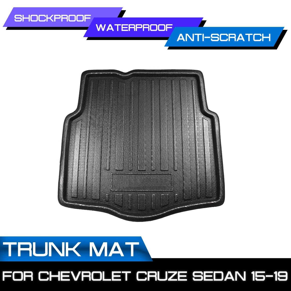 Car Rear Trunk Boot Mat For Chevrolet CRUZE Sedan 2015-2019 Waterproof Floor Mats Carpet Anti Mud Tray Cargo Liner