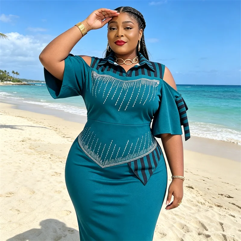 

African Women Bodycon Long Dress for Evening Wedding Party Dresses Africa Ankara Dashiki Clothing Dubai Abaya Kaftan Robe Caftan