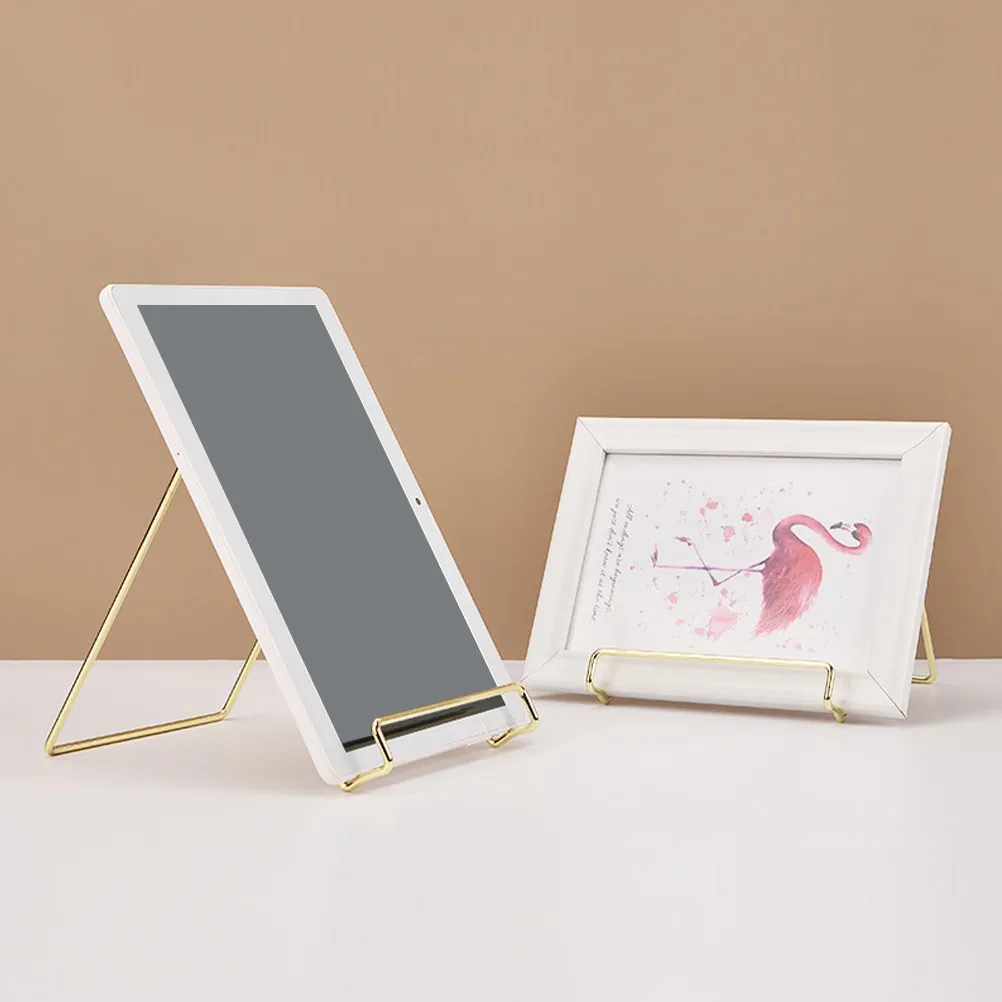 

2Pcs Desktop Magazine Holder Premium Iron Chrome Plated Book Stand for Books Records Files Phones Tablets Posters Art Displays