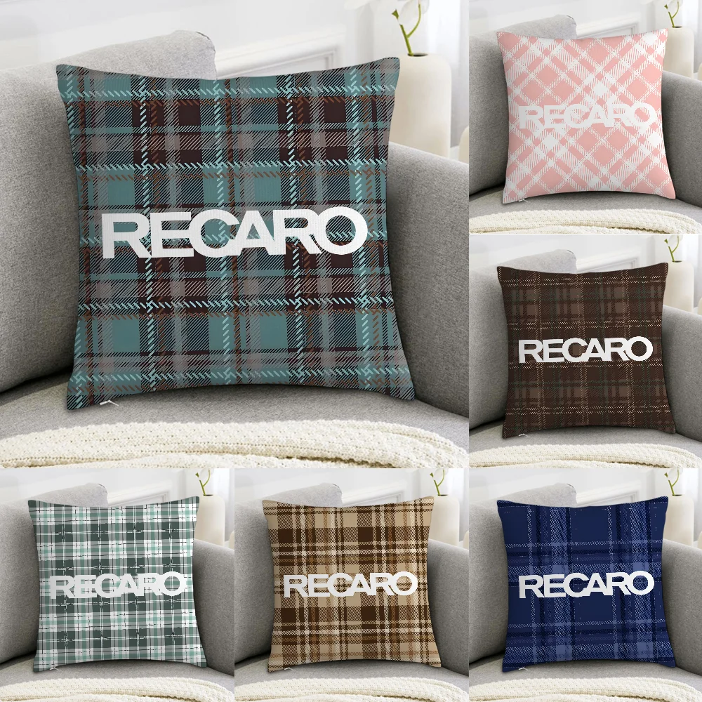 R-Recaros Logo Pillow Case Sofa Decorative Home Double-sided Print Plush Square Throw Pillow Covers Cushion Decor Cover