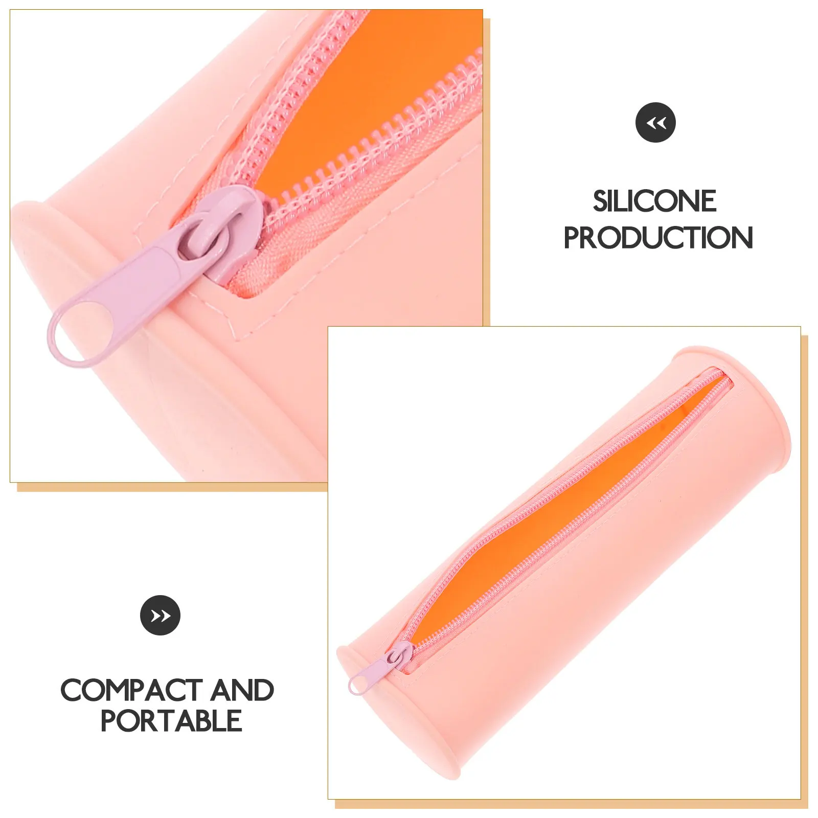 Makeup Brush Holder Silicone Travel Case Small Portable Zipper Closure Easy Clean Brush Organizer for Daily Use Business Trip