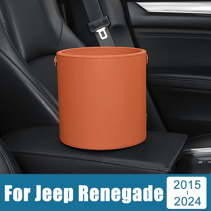 

For Jeep Renegade 2015 2016 2017 2018 2019 2020 2021 2022 2023 2024 Portable Car Circular Trash Can Garbage Pocket Sundries Bin