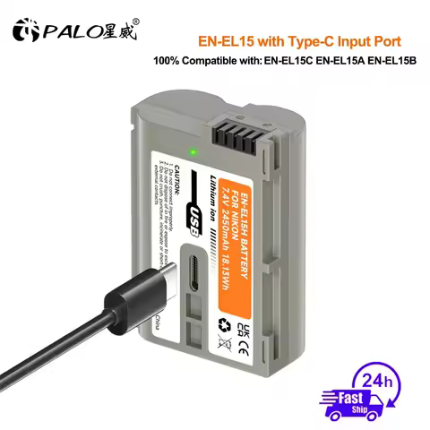 EN-EL15C EL15C EN EL15 Type-C USB Charging Battery for Nikon EN-EL15A EN-EL15B D780 D850 D7500 Z5 Z6 Z6 II Z7 Z7II Z8