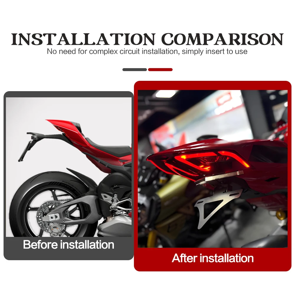 

NEW Motorcycle Mount Fender Eliminator Tail Tidy License Plate Holder For Ducati Panigale V4S V4 V2 Streetfighte V2 V4 2025 -