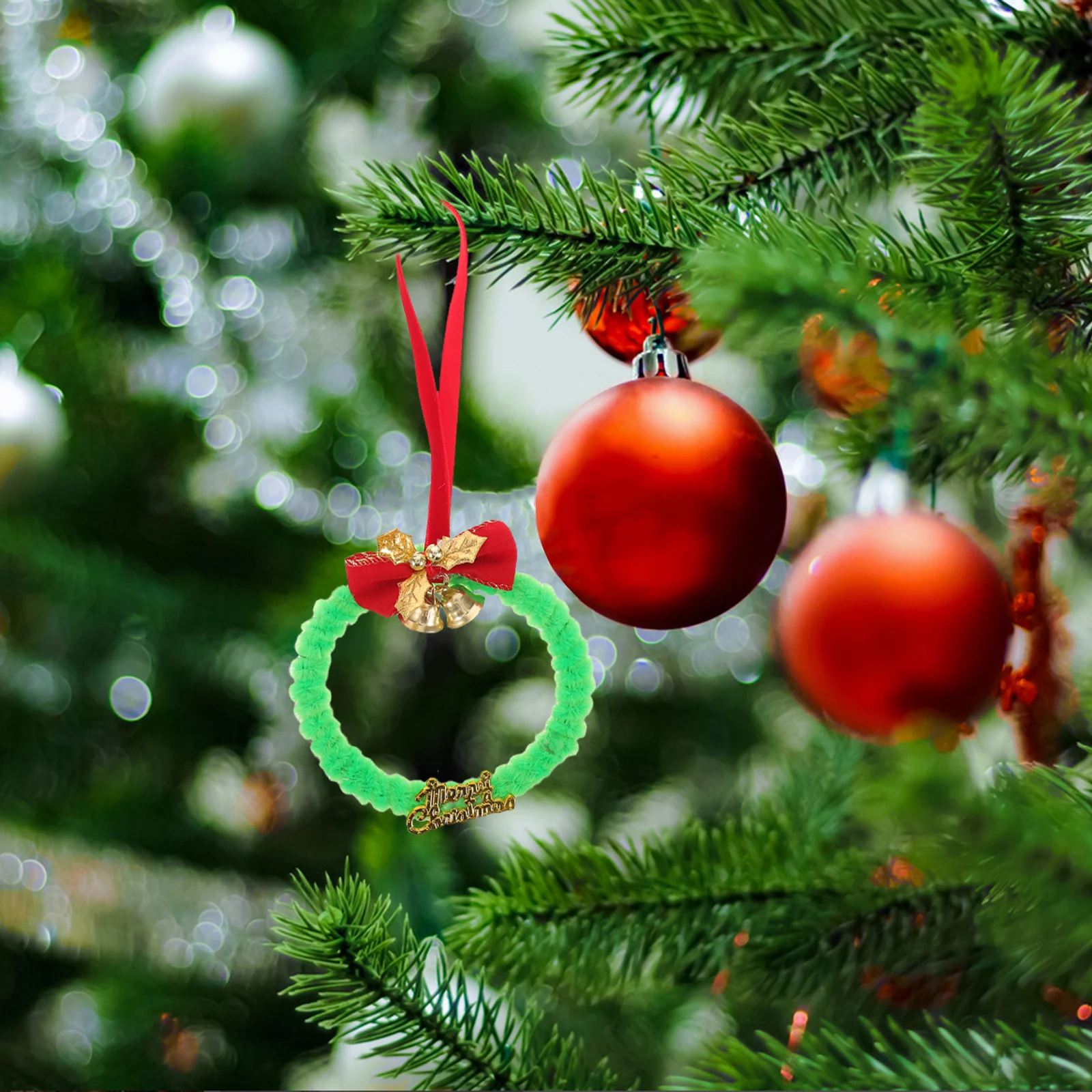 

12Pcs Christmas Decor Winter Wreath Small Ornaments for Tree DIY Decor Artificial Greenery Indoor Outdoor Hanging Decoration