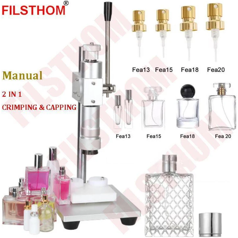 Manual Perfume Bottle Crimping Capping Machine Pump Sprayer Collar Ring Hand Press Capper Sealing Tool FEA 13 TO 22mm